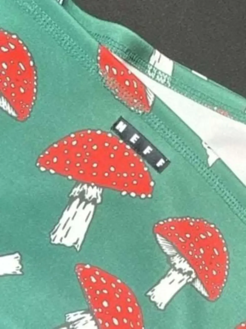 Neff Green Red Mushroom Amanita Print Neck Gaiter Balaclava festival